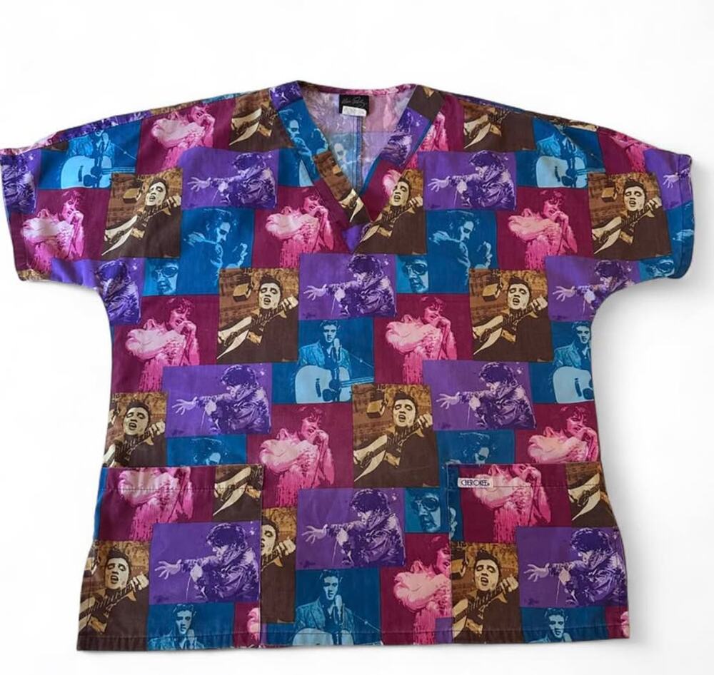 Cherokee Elvis Presley Scrub Top